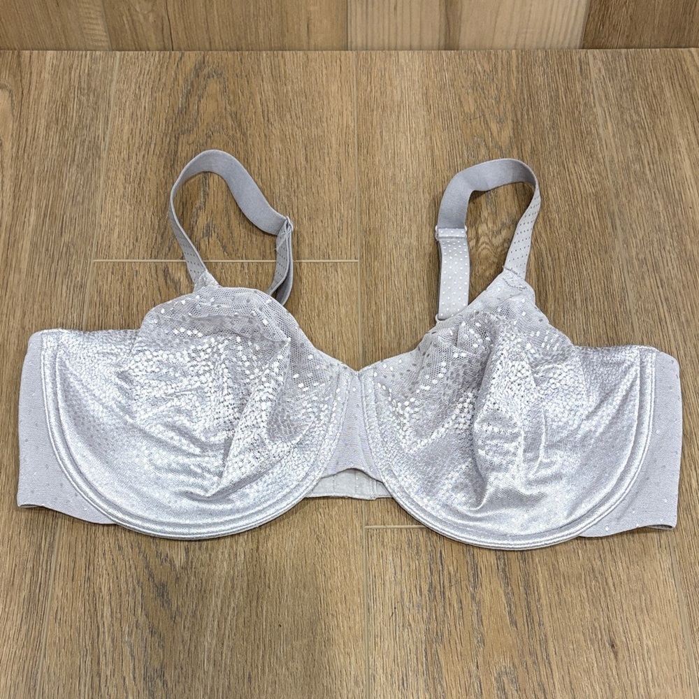 Wacoal 855303 Back Appeal Underwire Bra Unlined Light Purple Grey 40DD